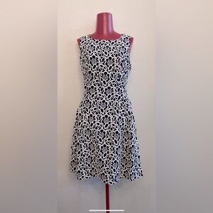 Elegant Black and White Lace Dress